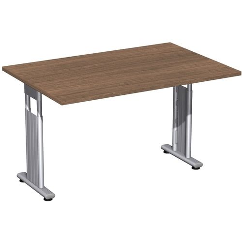 Schreibtisch - C-Fuß Flex - Bürotisch - höhenverstellbar - 820 x 1.200 x 800 mm (HxBxT) - Dekor Ahorn - Gestell silber