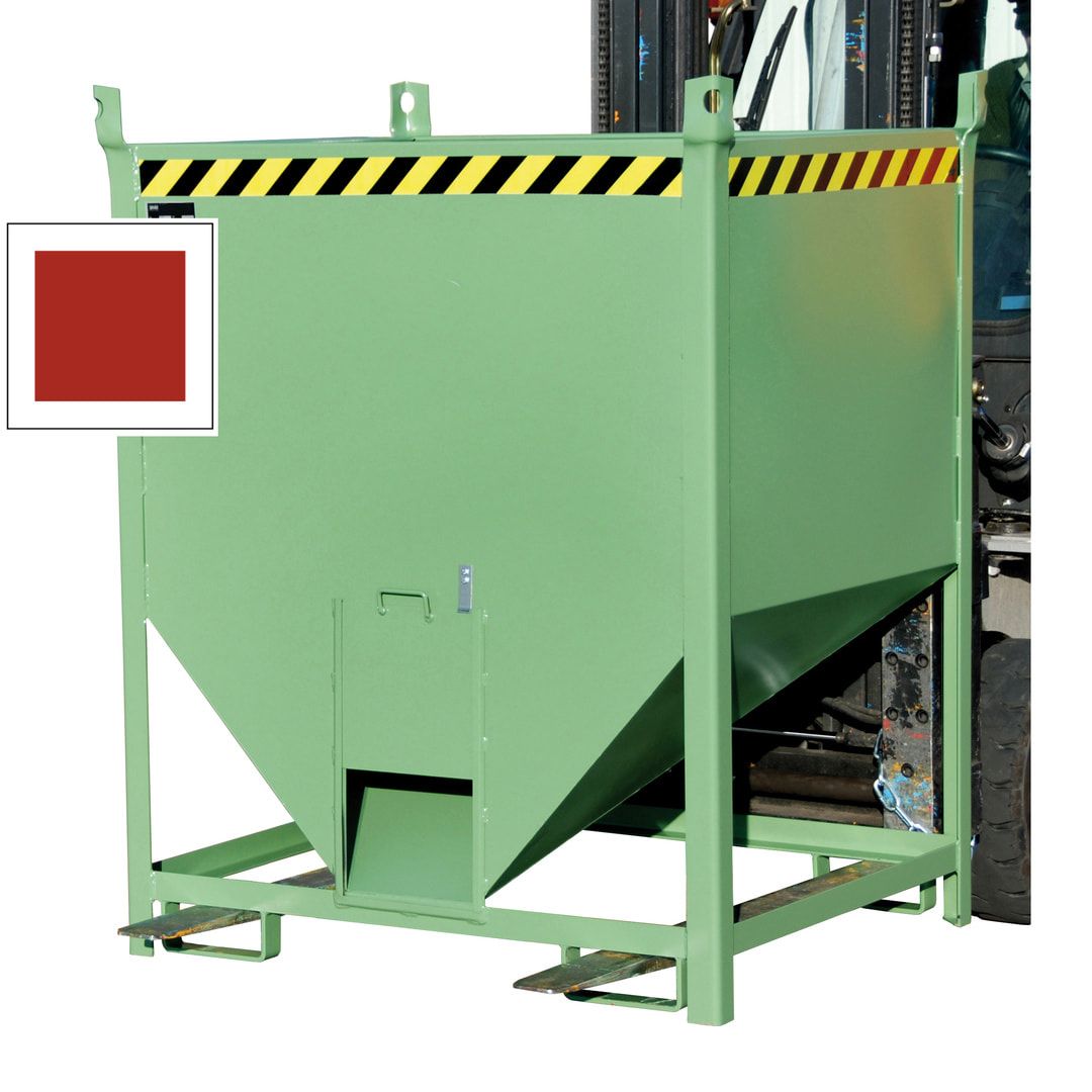 BAUER Silobehälter - 1000 l Volumen - 1500 kg Tragkraft - Schiebeverschluss - feuerrot