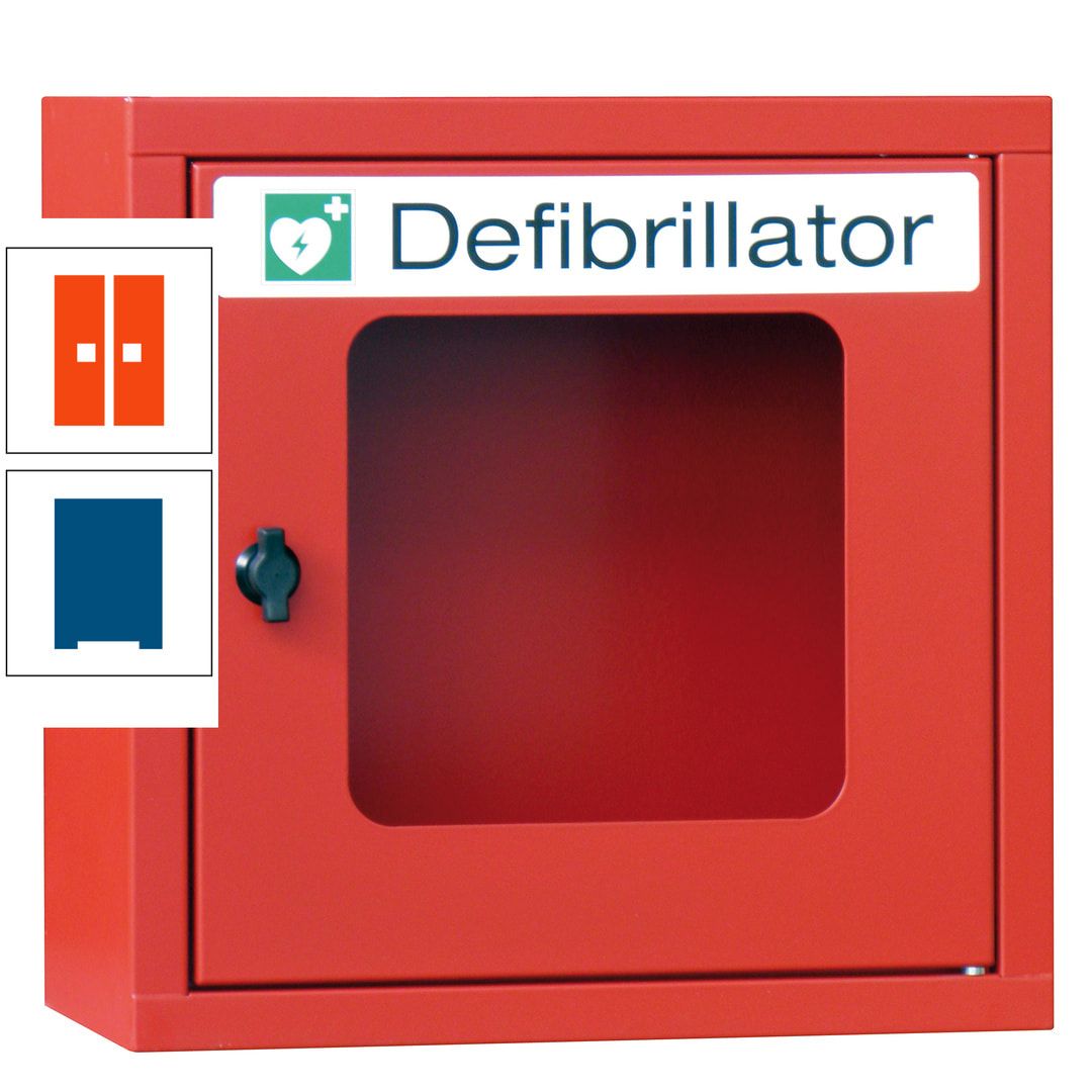 Defibrillatorenschrank - 400 x 400 x 200 mm (HxBxT) - Sichtfenster - anthrazitgrau