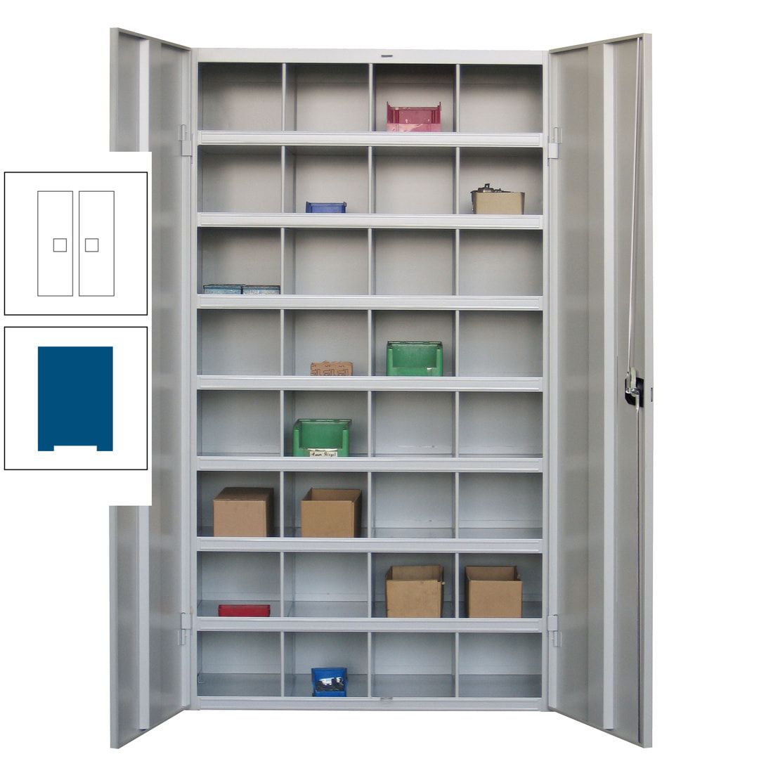 Fächerschrank - Sortierstation - Büroschrank - 32 Fächer - 1.800 x 1.000 x 530 mm (HxBxT) - Materialschrank - anthrazitgrau