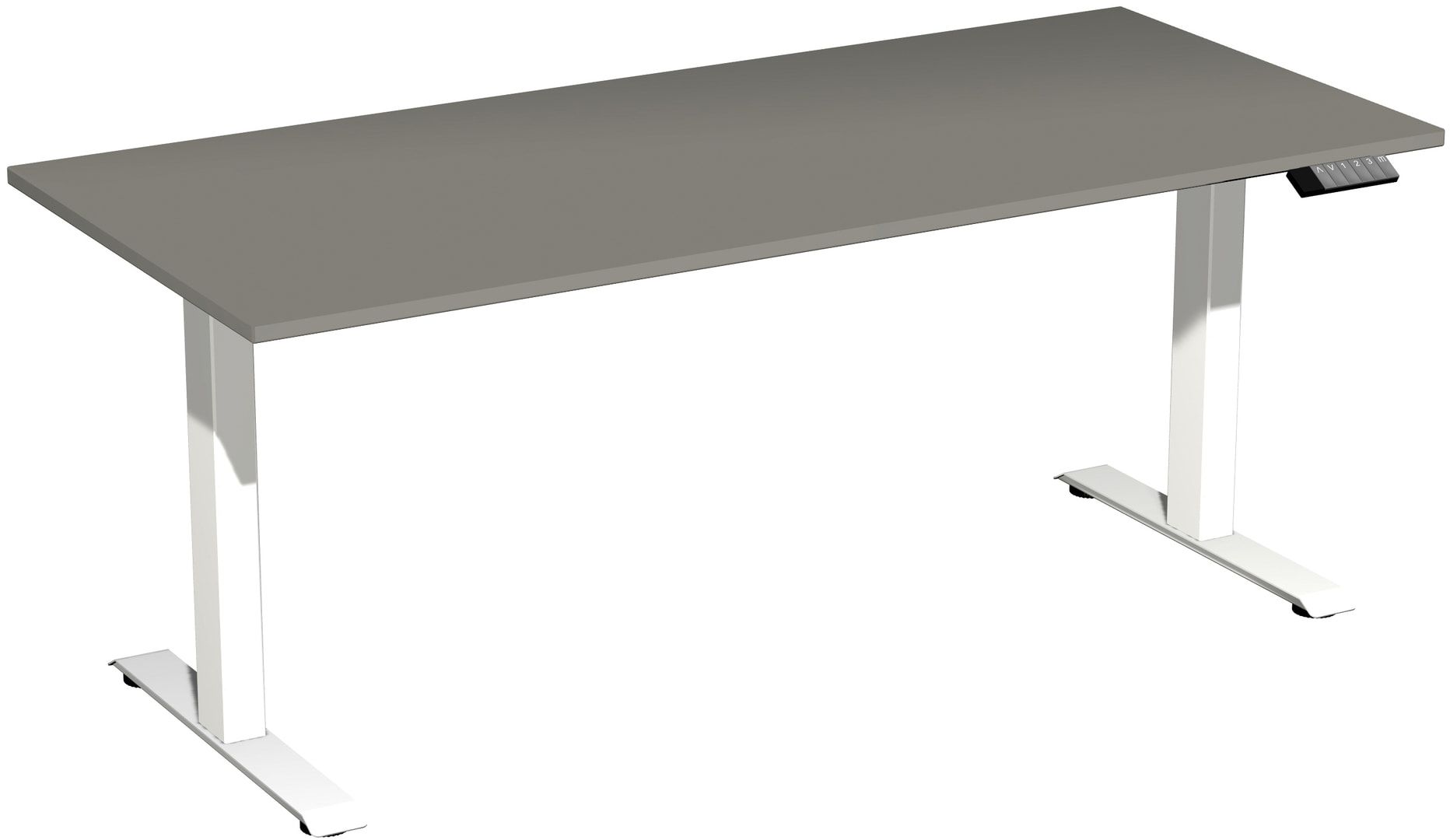 Schreibtisch, rechteckig, Elevate Plus, elektronisch höhenverstellbar, 630 - 1.280 x 1.200 x 800 mm (HxBxT), Gestell anthrazit, Dekor Ahorn