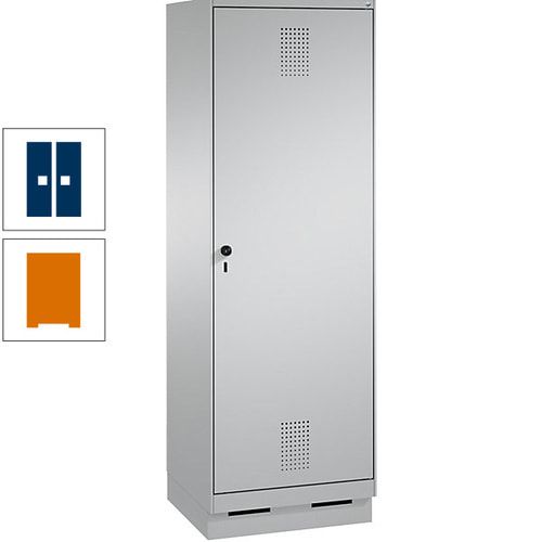 Doppel-Spind, Garderobenschrank, 1 Tür für 2 Abteile a 300 mm, Korpus anthrazitgrau, Türen anthrazitgrau, 1.800 x 600 x 500 mm (HxBxT)
