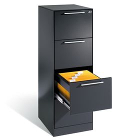 Hängeregistratur, Hängeregisterschrank, Aktenschrank, Büroschrank, DIN A4, 4 Auszüge, 1-bahnig, Farbe wählbar, 1.298 x 440 x 600 mm (HxBxT)