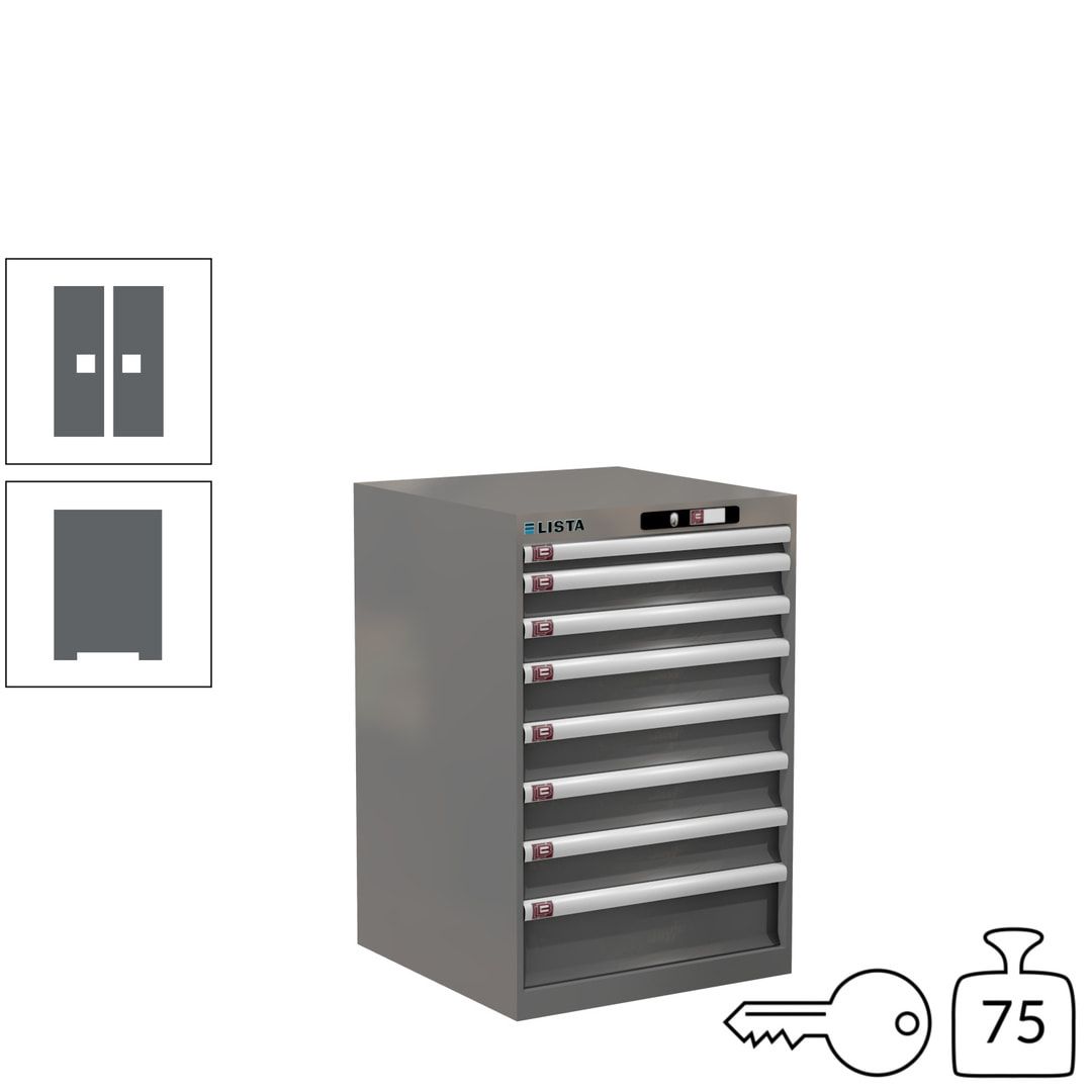 Lista Schubladenschrank - 14.250.010 - 850x564x572 mm (HxBxT) - 8 Schubladen - 75 kg - Key Lock - lichtblau (RAL 5012)