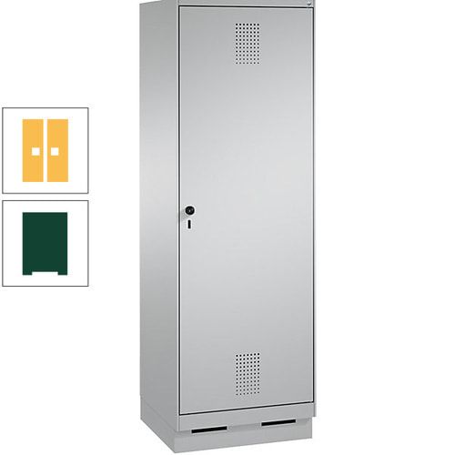 Doppel-Spind, Garderobenschrank, 1 Tür für 2 Abteile a 300 mm, Korpus anthrazitgrau, Türen anthrazitgrau, 1.800 x 600 x 500 mm (HxBxT)