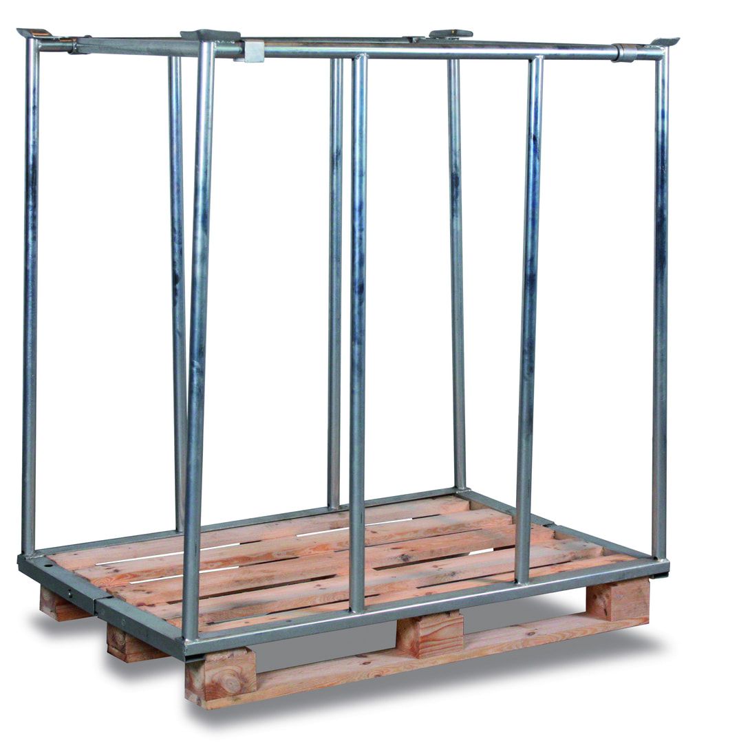 Palettenaufsatzrahmen für Europalette - 1.000 kg - Höhe 1.200 mm - 3-fach stapelbar - Schmalseite offen - lichtblau