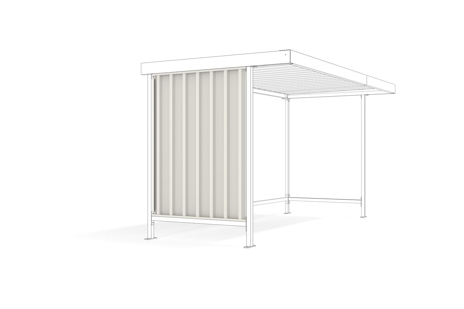 Seitenwand - Unterstand - Überdachung - blickdicht- wetterfest - 1.880 x 2.200 mm (HxB) - grauweiß
