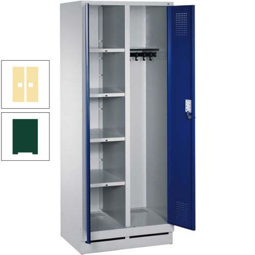 Mehrzweckschrank, Doppeltüren, Füße, 2 Abteile a 300 mm, Korpus anthrazitgrau, Tür anthrazitgrau, 1.800 x 600 x 500 mm (HxBxT)