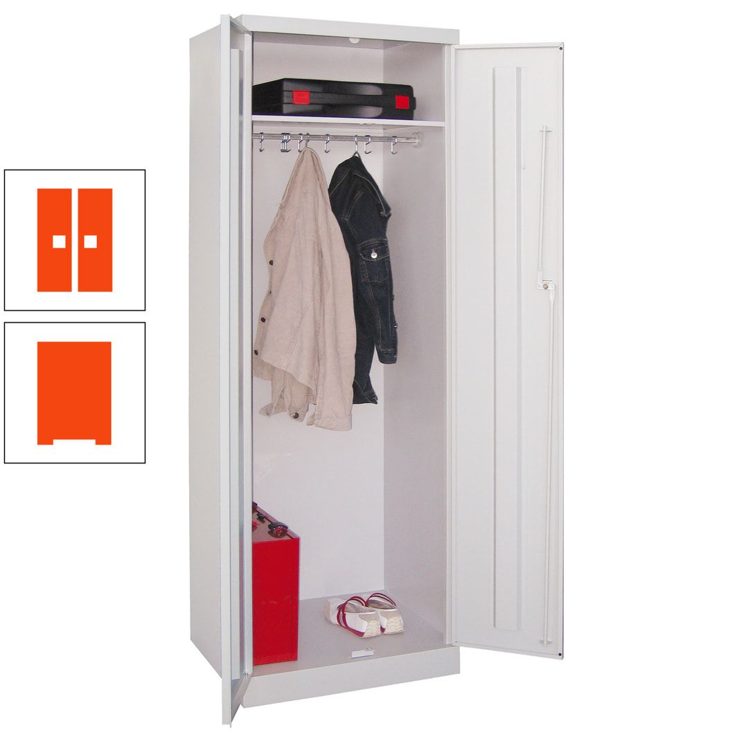Garderobenschrank - 1 Fachboden - Kleiderstange - 1.800x600x500 mm (HxBxT) - Zylinderschloss - anthrazitgrau