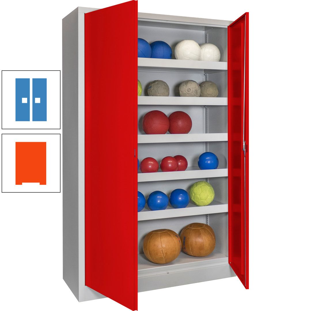 Ballschrank - Vollblechtüren - 5 Böden - 1.950x1.200x500 mm (HxBxT) - anthrazitgrau