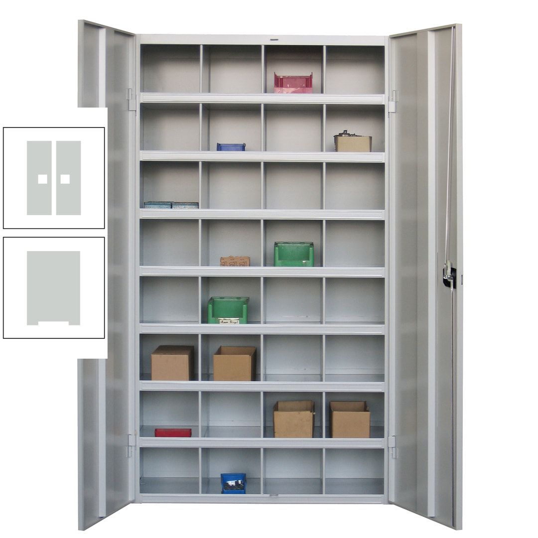 Fächerschrank - Sortierstation - Büroschrank - 32 Fächer - 1.800 x 1.000 x 530 mm (HxBxT) - Materialschrank - anthrazitgrau