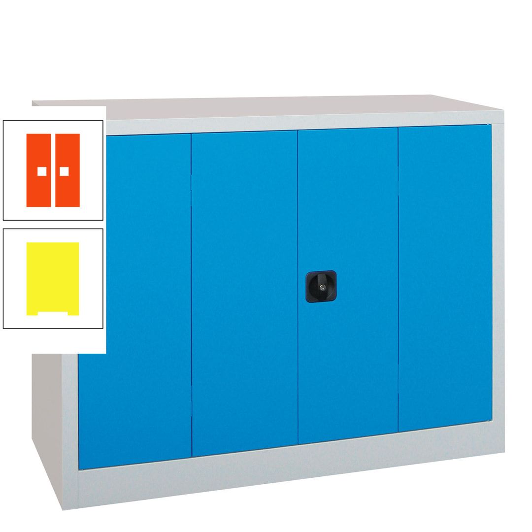 Falttürenschrank - 1.000x1.200x400 mm (HxBxT) - 2 Einlegeböden, gepulvert - Zylinderschloss - anthrazitgrau