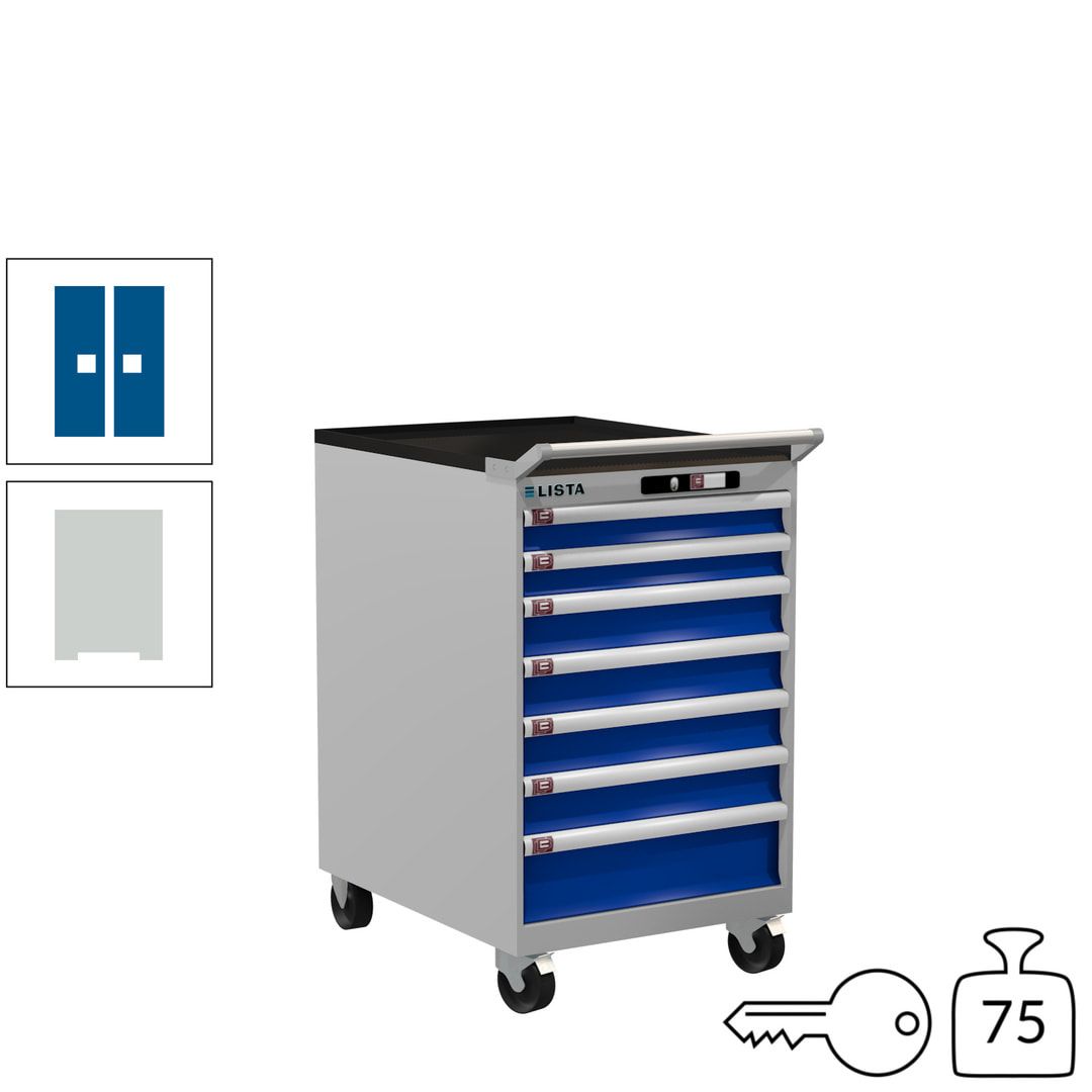 Lista Schubladenschrank - 14.373.010 - 990 x 564 x 725 mm (HxBxT) - 7 Schubladen - 75 kg - Key Lock - lichtblau (RAL 5012)