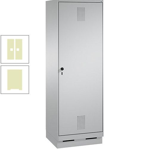 Doppel-Spind, Garderobenschrank, 1 Tür für 2 Abteile a 300 mm, Korpus anthrazitgrau, Türen anthrazitgrau, 1.800 x 600 x 500 mm (HxBxT)