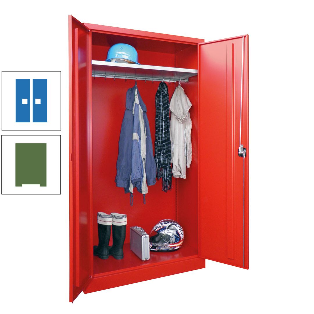 Garderobenschrank - 1.950x1.000x500 mm (HxBxT) - Hutboden, pulverbeschichtet - anthrazitgrau