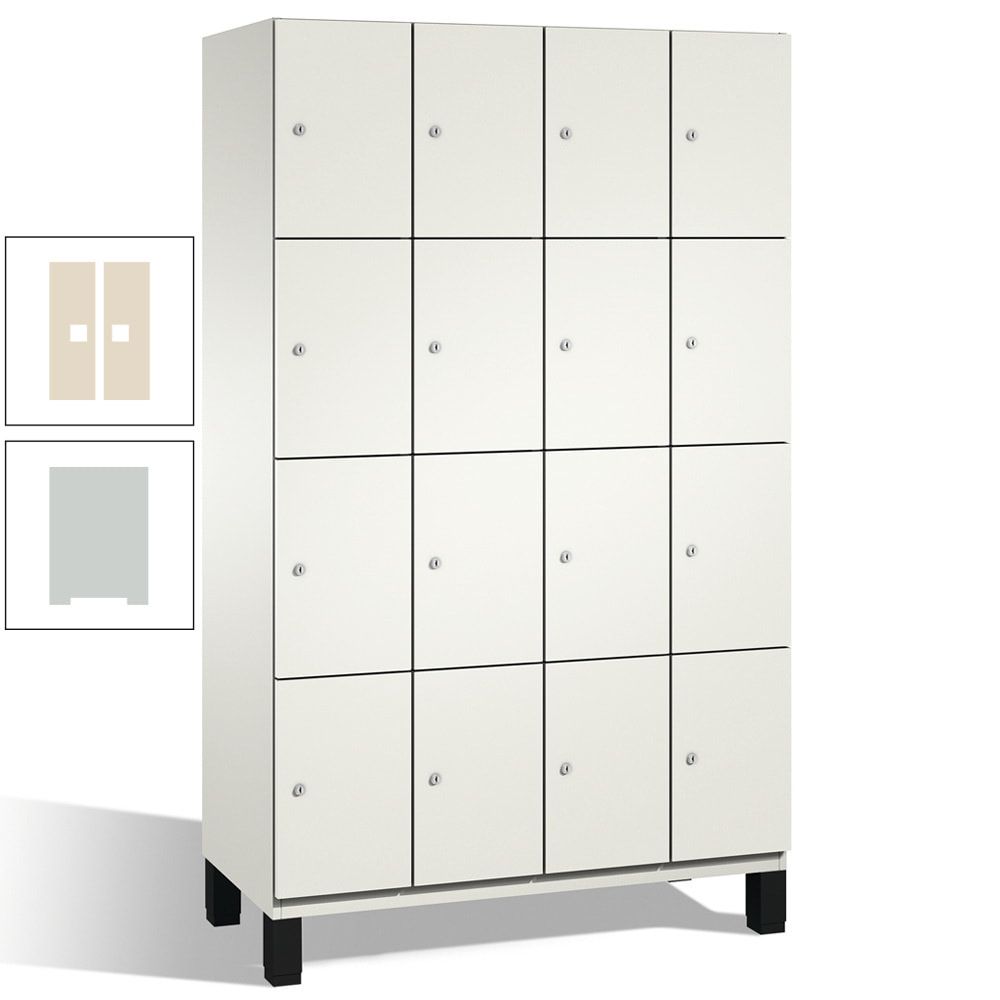Fächerschrank, Stahlschrank, 16 Fächer, Türöffnungsbegrenzer, mit Füßen, Korpus lichtgrau, Tür anthrazitgrau, 1.980 x 1.200 x 525 mm (HxBxT)
