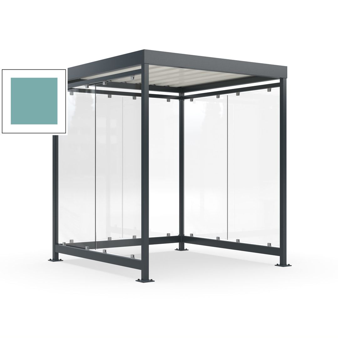 Raucherunterstand, Bushaltestelle, 6-7 Personen, 6 Wände, 2.510 x 2.165 x 2.165 mm (HxBxT), Achatgrau
