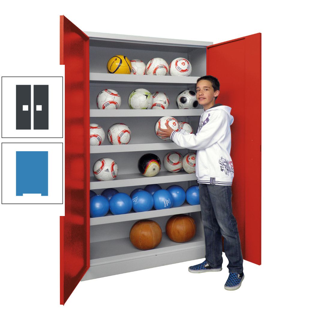Ballschrank - Vollblechtüren - 5 Böden - 1.950x1.500x500 mm (HxBxT) - anthrazitgrau
