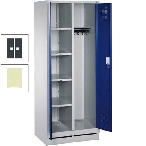 Mehrzweckschrank, Doppeltüren, Füße, 2 Abteile a 300 mm, Korpus anthrazitgrau, Tür anthrazitgrau, 1.800 x 600 x 500 mm (HxBxT)
