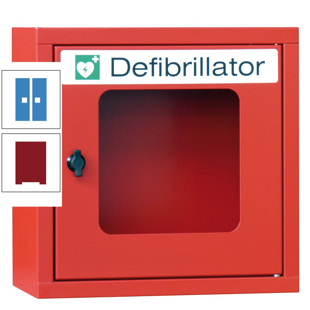 Defibrillatorenschrank - 400 x 400 x 200 mm (HxBxT) - Sichtfenster - anthrazitgrau