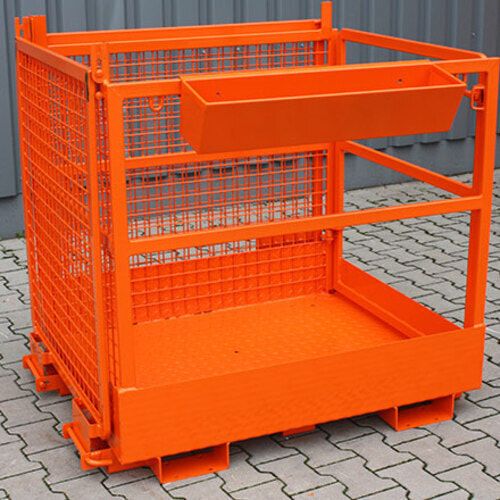 Arbeitsbühne, Arbeitsplattform Eichinger, Drahtgitter, 2 Personen, für Frontstapler, rutschsicher, 2.280 x 1.290 x 1.265 mm (HxBxT), anthrazitgrau