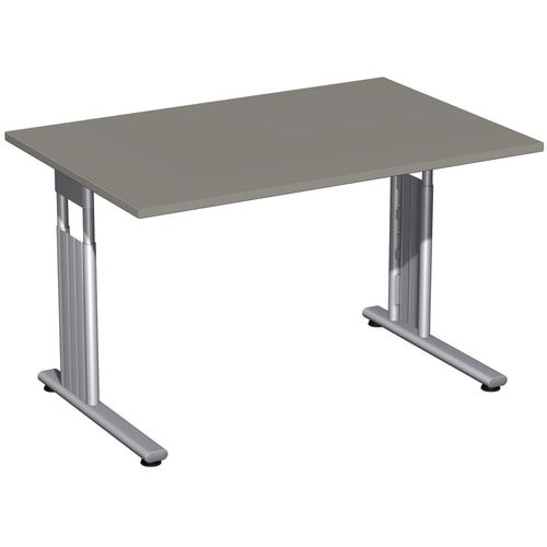 Schreibtisch - C-Fuß Flex - Bürotisch - höhenverstellbar - 820 x 1.200 x 800 mm (HxBxT) - Dekor Ahorn - Gestell silber