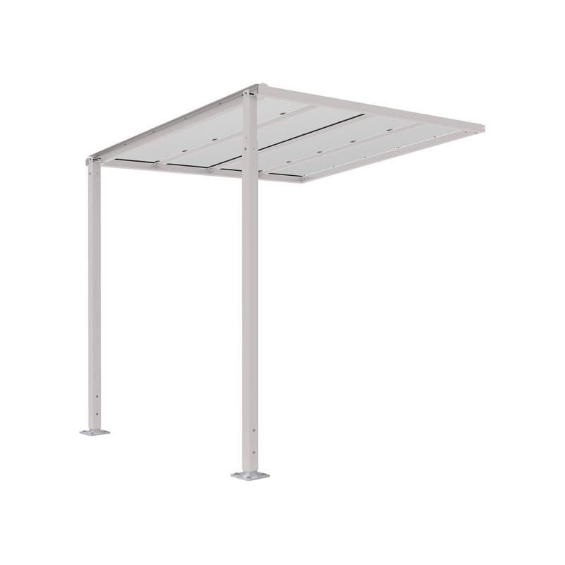 Erweiterung für Fahrradüberdachung, Unterstand, 6 Plätze, feuerverzinkt, 2.880 x 2.500 x 2.434 mm (HxBxT), enzianblau (RAL 5010)