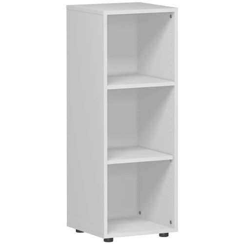 Büroregal, System Flex, höhenjustierbare Standfüße, 3 OH, Dreischichtfeinspanplatte, Melaminharzbeschichtung, 400 x 400 x 1.104 mm (HxBxT), Ahorn