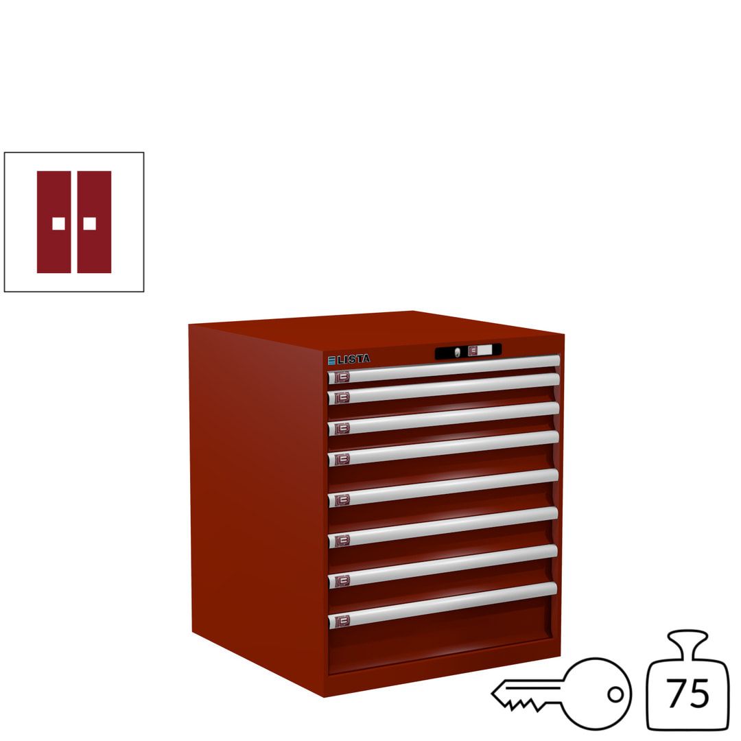 Lista Schubladenschrank - 14.408.010 - 850x717x725 mm (HxBxT) - 8 Schubladen - 75 kg - Key Lock - lichtblau (RAL 5012)