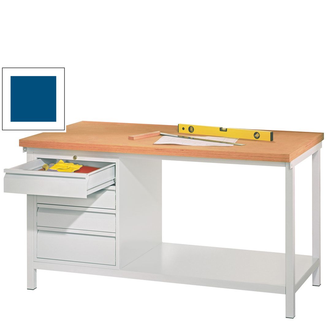 Werkbank - 1 Schubladenblock - 900 x 2.000 x 700 mm (HxBxT) - anthrazitgrau