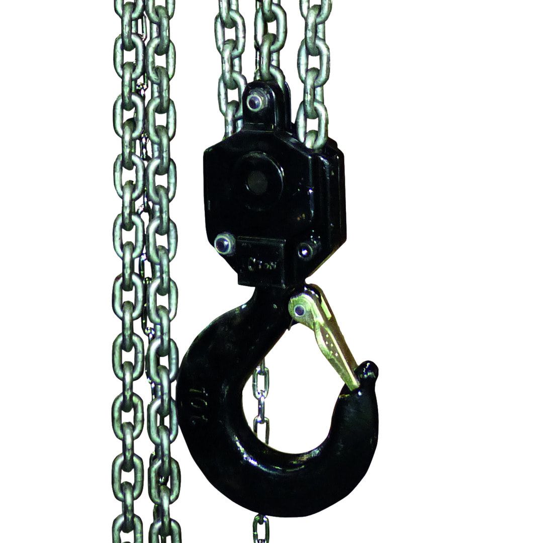 Flaschenzug pulverbeschichtet - Tragkraft 1.000 kg - Hub 3 m - Bauhöhe 373 mm