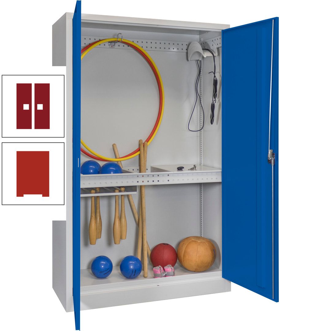 Sportschrank - Vollblechtüren - Variante 3 - 1.950x1.200x500 mm (HxBxT) - anthrazitgrau