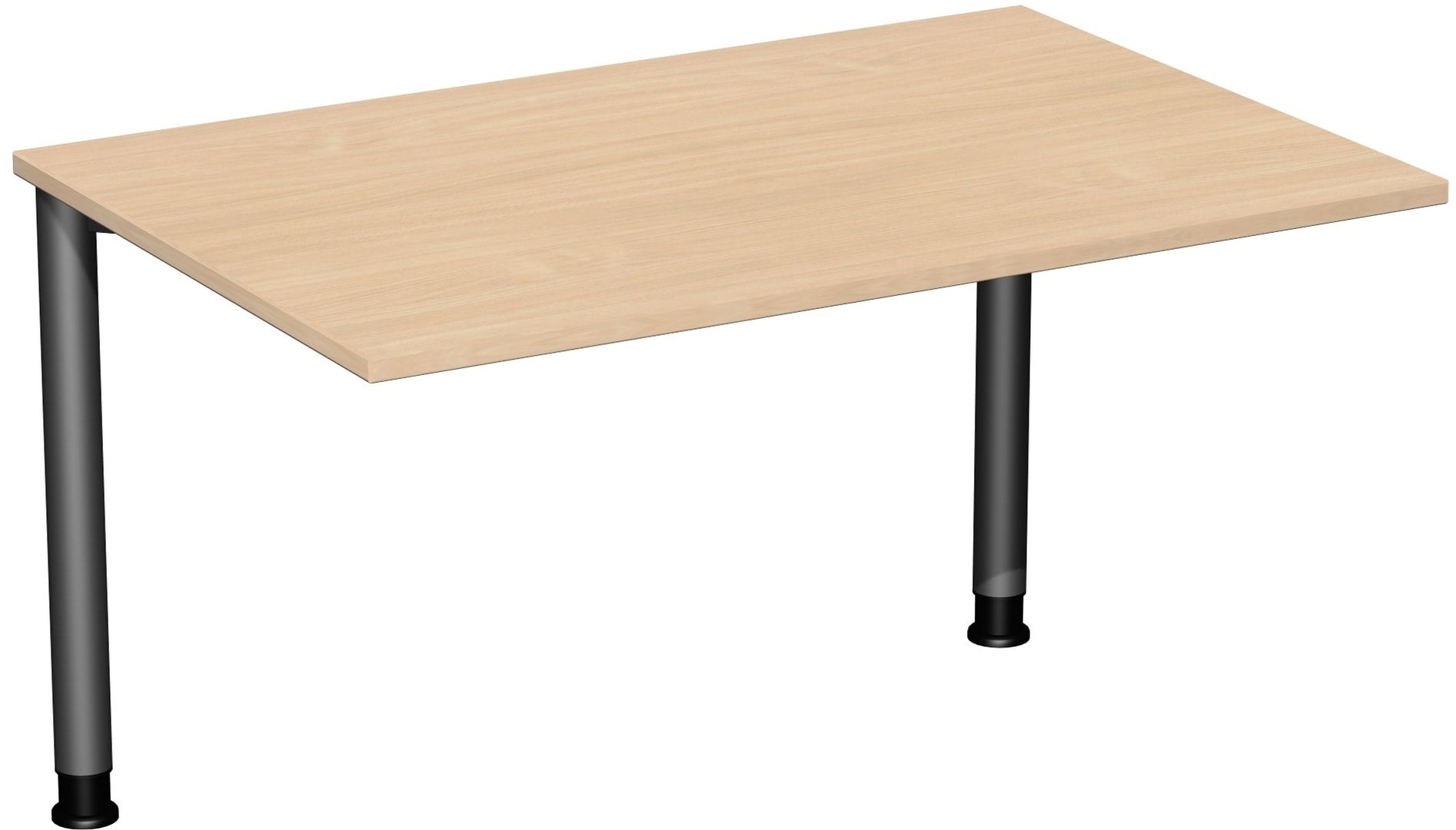 Schreibtisch - 4-Fuß Flex - Bürotisch - Höhe 680-800 mm - 1.200 x 600 mm (BxT) - Gestell anthrazit - Ahorn