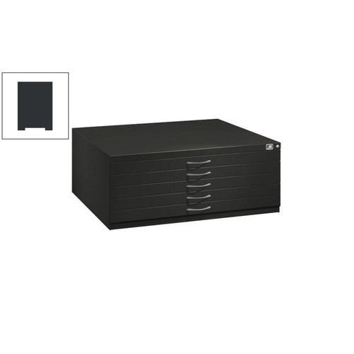 Zeichenschrank, Planschrank, Architektenschrank, Flachablageschrank, DIN A0, 5 Schubladen, Farbe lichtgrau, 420 x 1.350 x 960 mm (HxBxT)