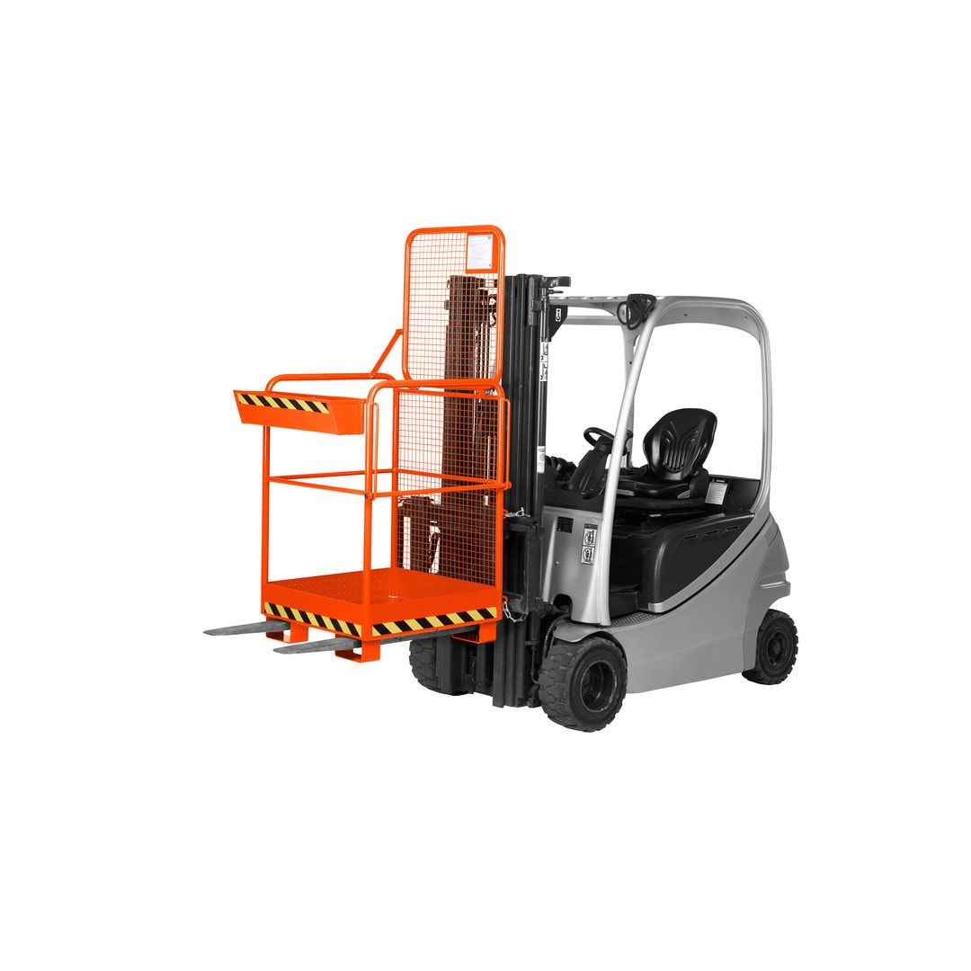 Arbeitsbühne für Stapler und Frontlader - Arbeitskorb - Montagebühne - Traglast 240 kg - 1.900 x 800 x 800 mm - anthrazitgrau