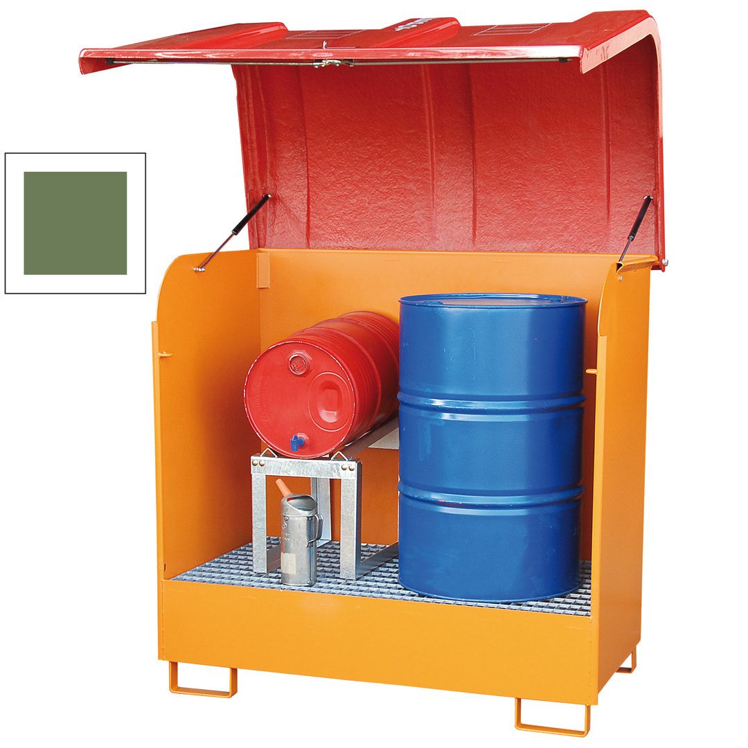 Gefahrstoffdepot - 224 l Volumen - GFK-Haube - feuerrot