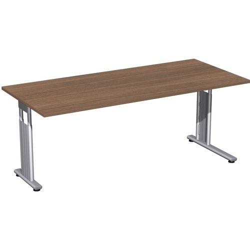 Schreibtisch - C-Fuß Flex - Bürotisch - höhenverstellbar - 820 x 1.200 x 800 mm (HxBxT) - Dekor Ahorn - Gestell silber