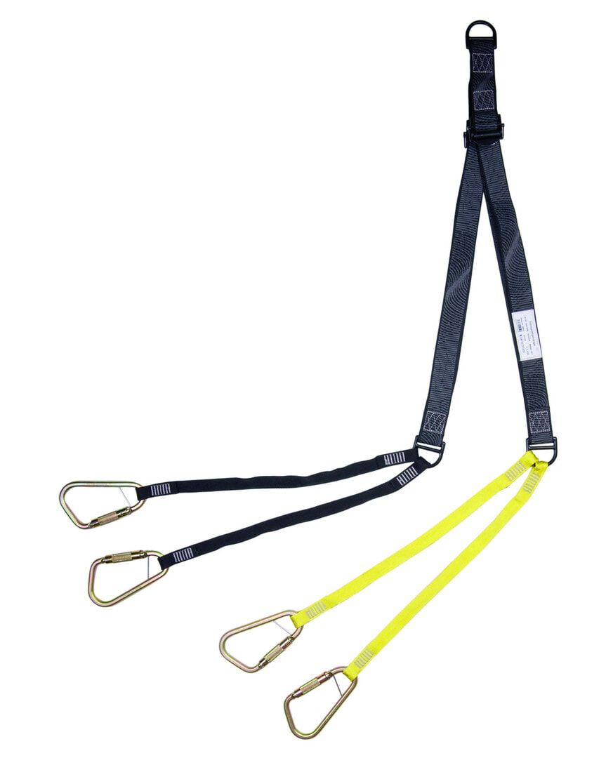 Abseilsystem für Schleifkorbtrage, Transportgehänge, Nylon, bis 22 kN, Länge 1.600 mm, 520 mm Längenverstellbarkeit, Höhenrettung, Tiefenbergung