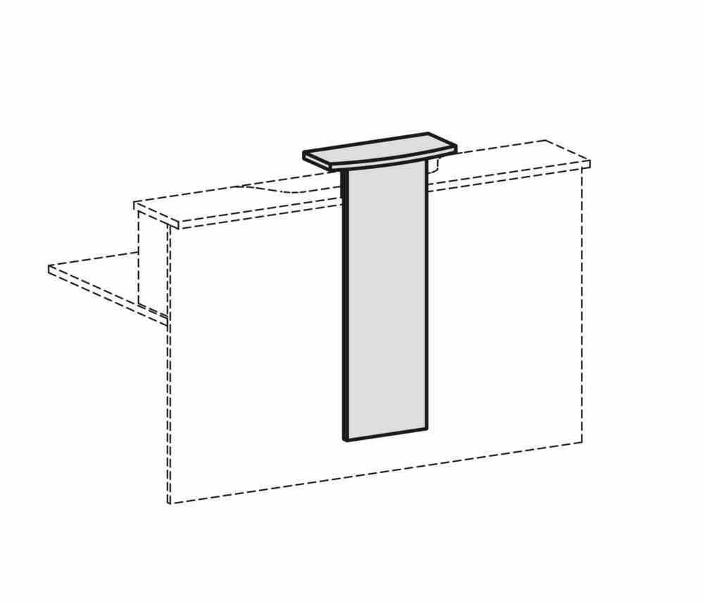Designaufsatz für Thekenvorwandelement, Standardbefestigungsposition mittig, 1.012 x 500 (HxB), Gewicht 5 kg, Dekor Ahorn