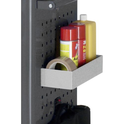 Ablagekasten für Lochplatte, Rückwandverkleidung, Werkbankfuß, 65 x 300 x 125 mm (HxBxT), 5 kg - Anthrazitgrau
