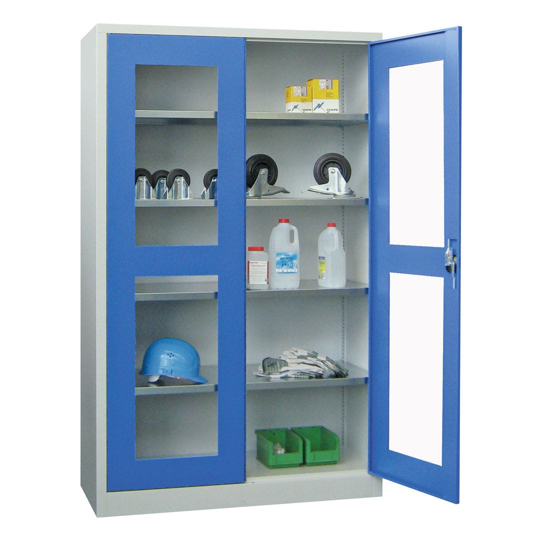 Aktenschrank - Vollblechtüren - 1.950x1.200x400 mm (HxBxT) - 4 Einlegeböden verzinkt - Zylinderschloss - anthrazitgrau