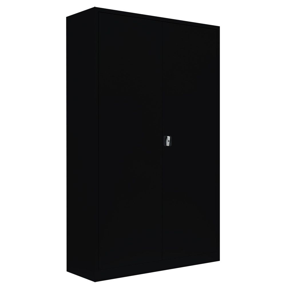 Aktenschrank, Büroschrank, abschließbar, Flügeltüren, 4 Fachböden, 1.950 x 1.200 x 422 mm (HxBxT), Stahl, Korpus und Türen in lichtgrau