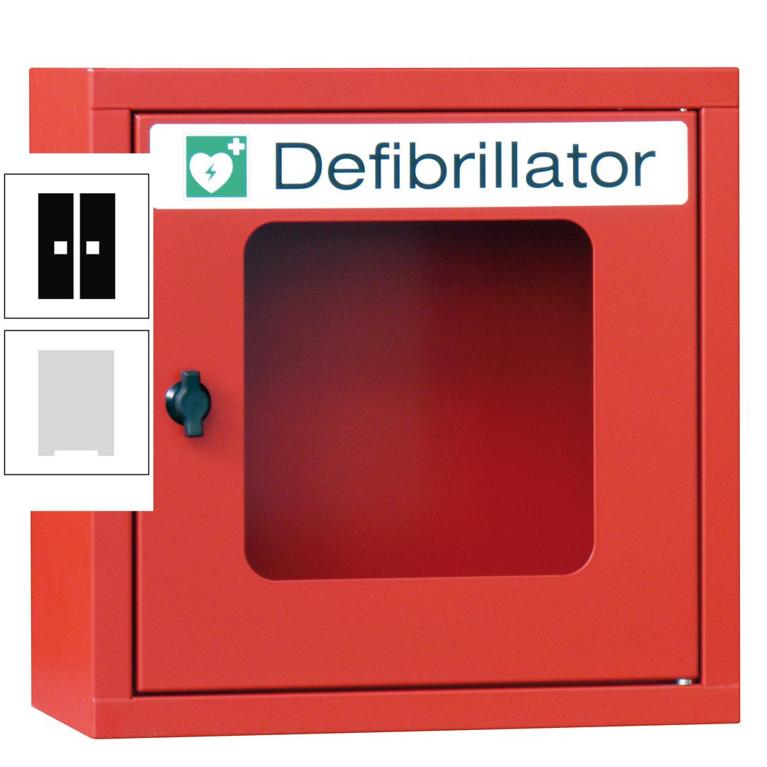 Defibrillatorenschrank - 400 x 400 x 200 mm (HxBxT) - Sichtfenster - anthrazitgrau