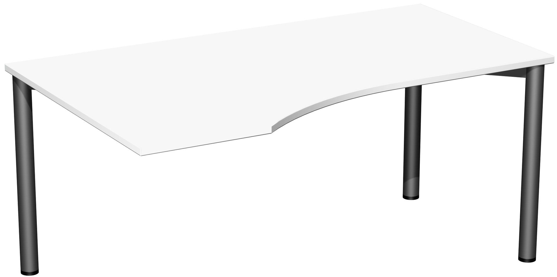 Eckschreibtisch - Ecke links - 4-Fuß Flex - 720 x 1.600 x 1.000 mm (HxBxT) - Gestell anthrazit - Ahorn