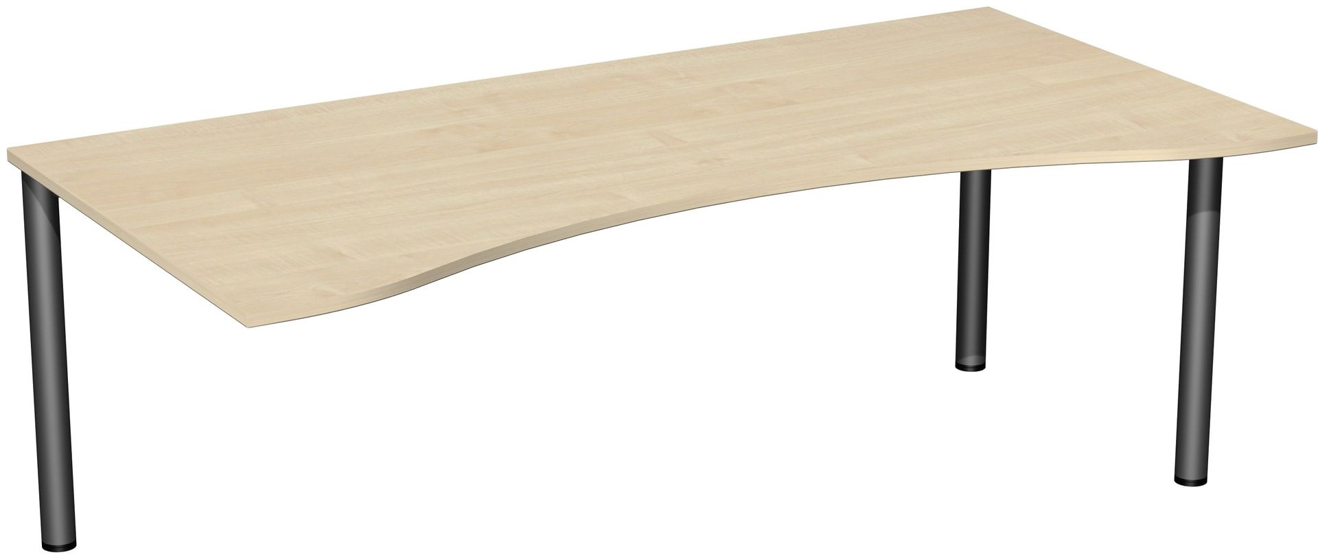 Ergo-Schreibtisch - 4-Fuß Flex - Bürotisch - 720 x 1.600 x 1.000 mm (HxBxT) - Gestell anthrazit - Ahorn