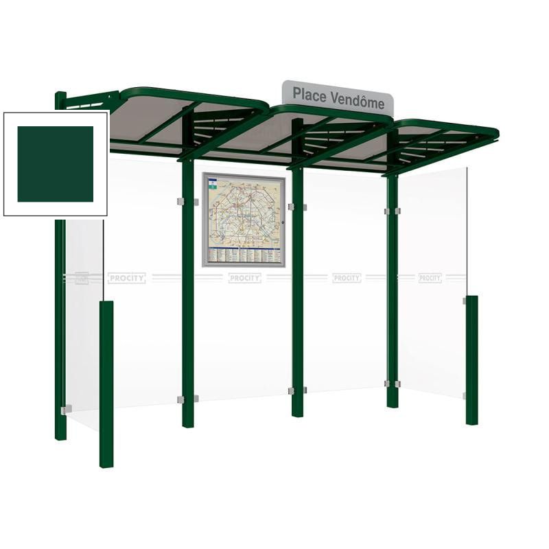 Buswartehalle - Unterstand - modular - Fahrplankasten - Haltestellenschild - Seitenwände - 2.200 x 3.000 x 1.500 mm (HxBxT) - enzianblau