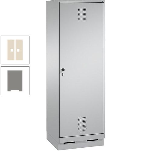 Doppel-Spind, Garderobenschrank, 1 Tür für 2 Abteile a 300 mm, Korpus anthrazitgrau, Türen anthrazitgrau, 1.800 x 600 x 500 mm (HxBxT)