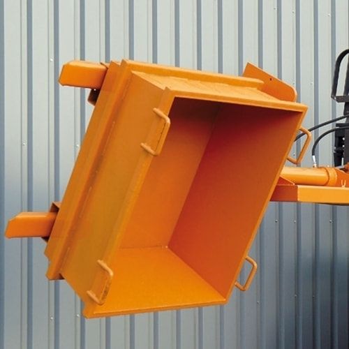 Behälterkipper für Gabelstapler, hydraulisch, verstellbare Zinkenbreite bis 1.125 mm, Kettensicherung, Traglast 1500 kg, Farbe anthrazitgrau