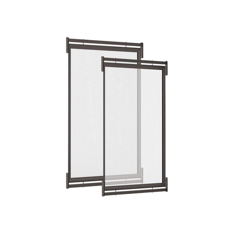 Rückwandverkleidung für Grundmodell, paarweise, Polycarbonat, 10 mm, 15 kg, Aluminiumrahmen, Farbe enzianblau (RAL 5010)
