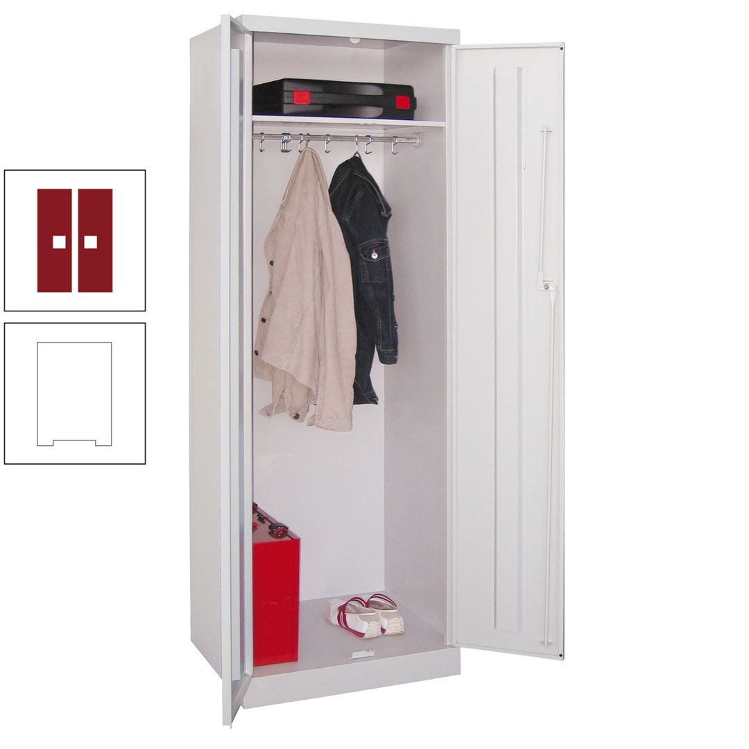 Garderobenschrank - 1 Fachboden - Kleiderstange - 1.800x600x500 mm (HxBxT) - Zylinderschloss - anthrazitgrau